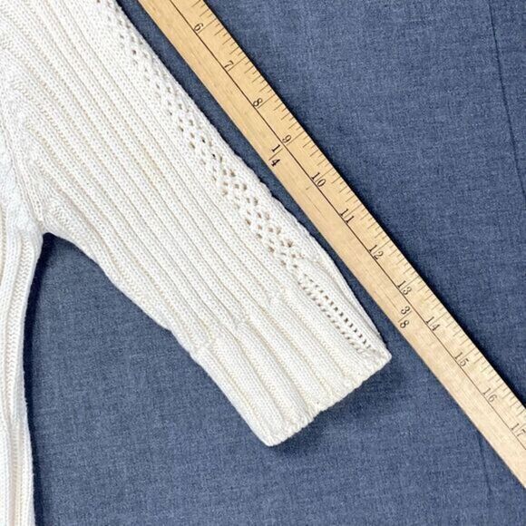 Candies V- Neck Cardigan Womens S Girls XL Ivory Knit Casual Minimalist Sweater - Picture 14 of 15